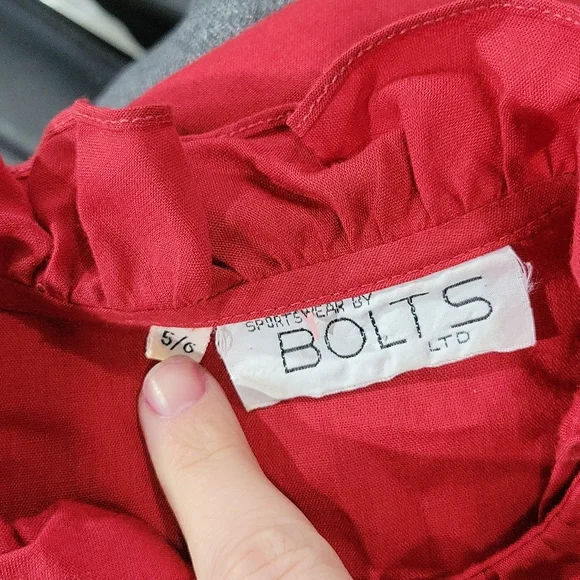Vintage Bolts Red Ruffle Top - Picture 9 of 11